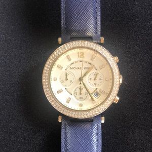 Navy and gold Michael Kors watch